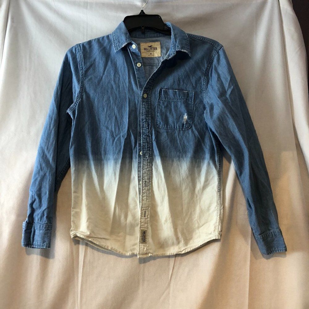 VINTAGE Hollister Long Sleeve Button Down Shirt blue jean shirt size XS       KS
